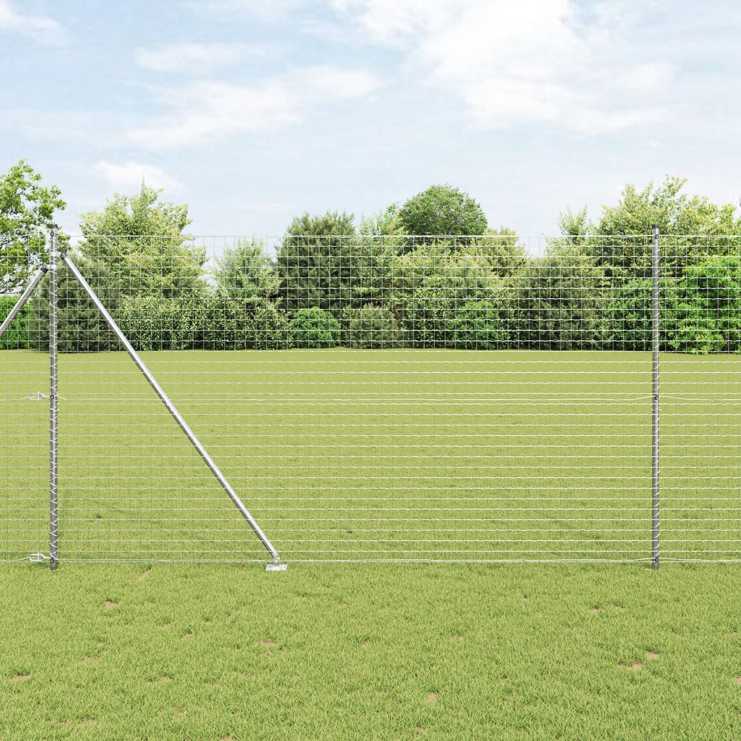 Zaunpfosten mit Spitze 26 Stück Ø32 mm 170 cm Verzinkter Stahl