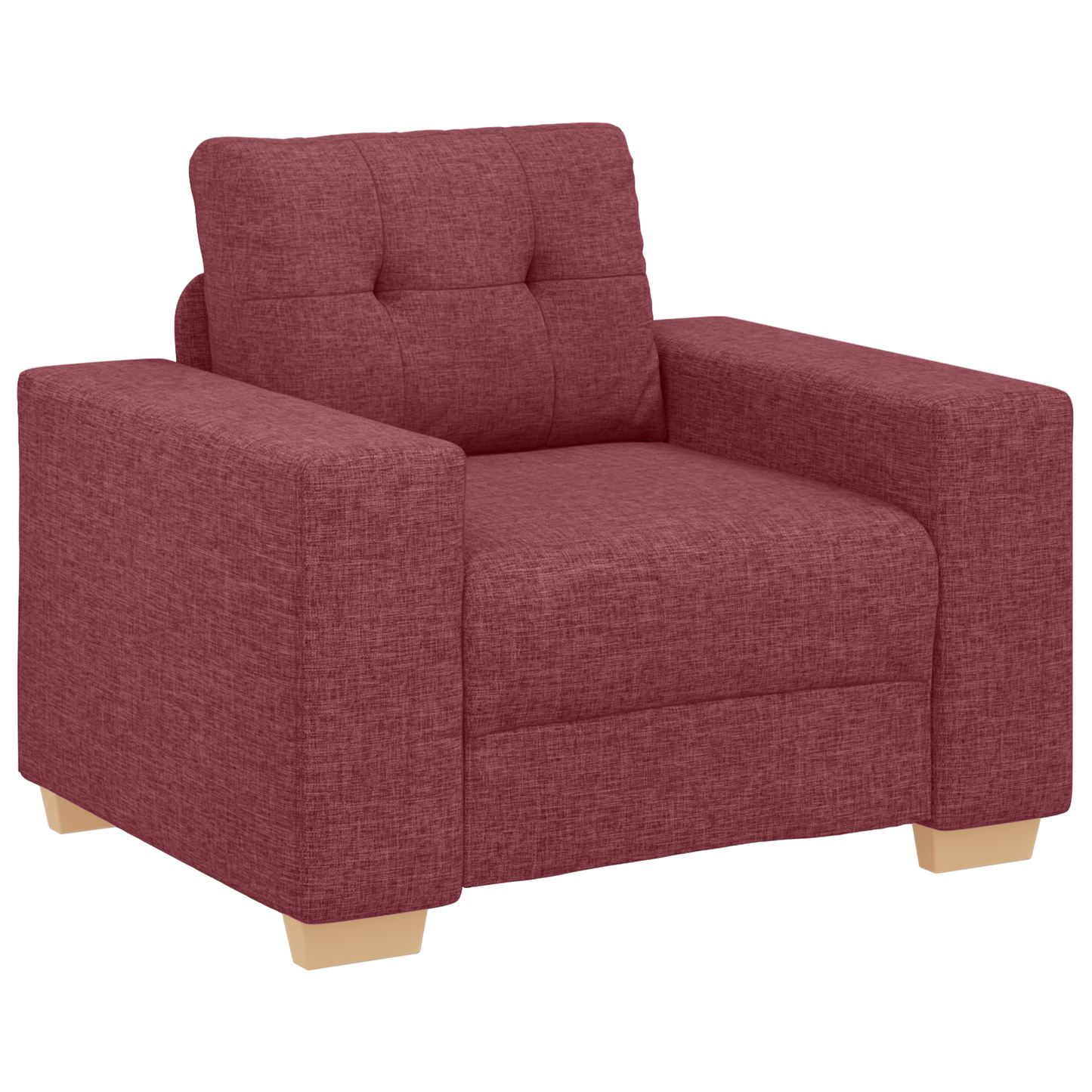 Sofa Set mit Kissen mit Kissen Weinrot Stoff