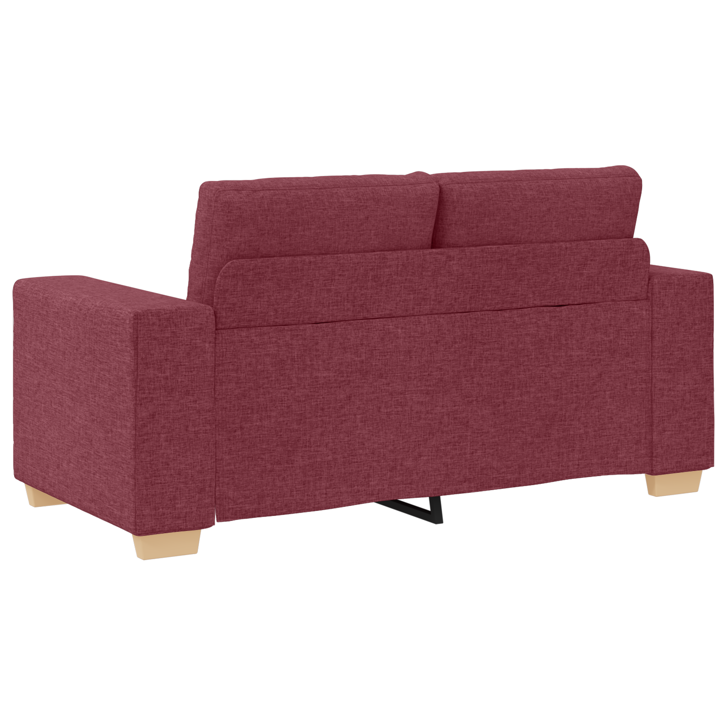 Sofa Set mit Kissen mit Kissen Weinrot Stoff