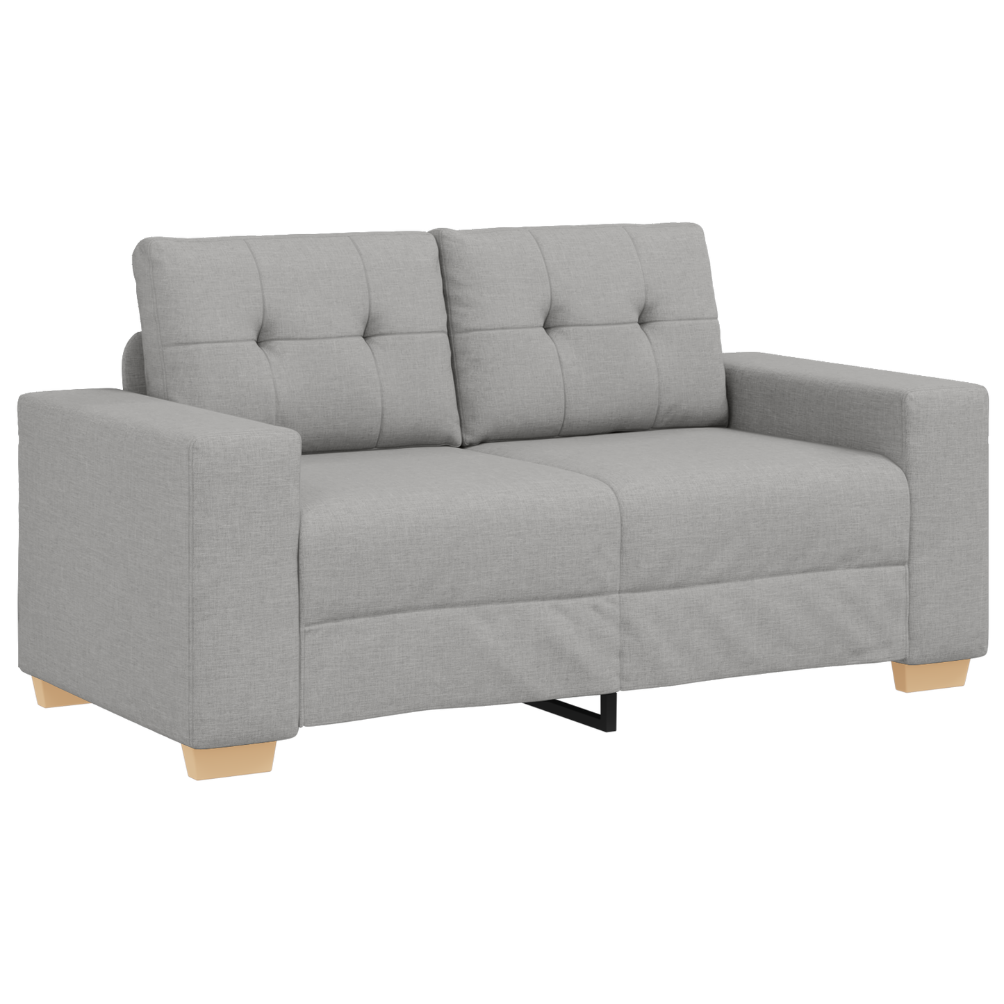 Sofa Set mit Kissen mit Kissen Grau Stoff