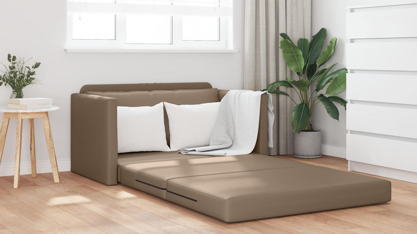 Sofa Bett Cappuccino 124 x 71 x 78 cm Kunstleder