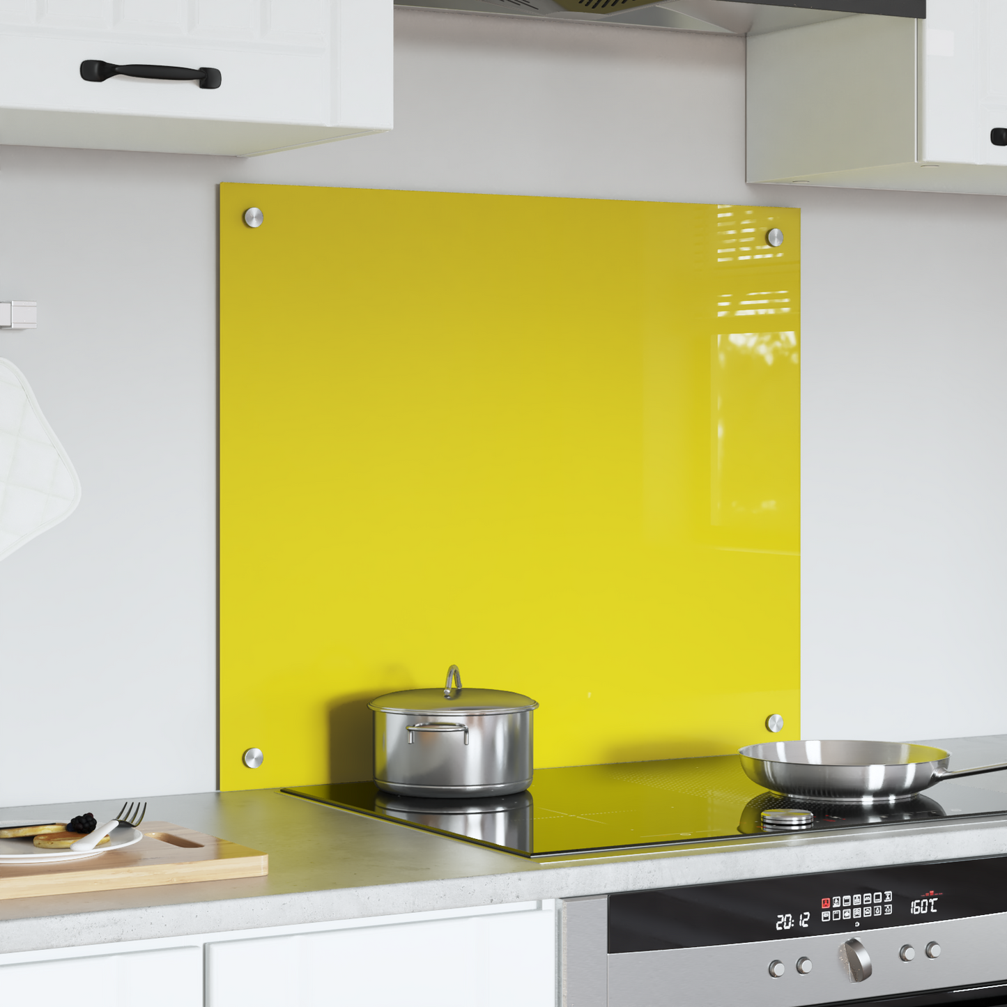 Küchenrückwand Gelb 70 x 60 x 0.6 cm Einscheibensicherheitsglas