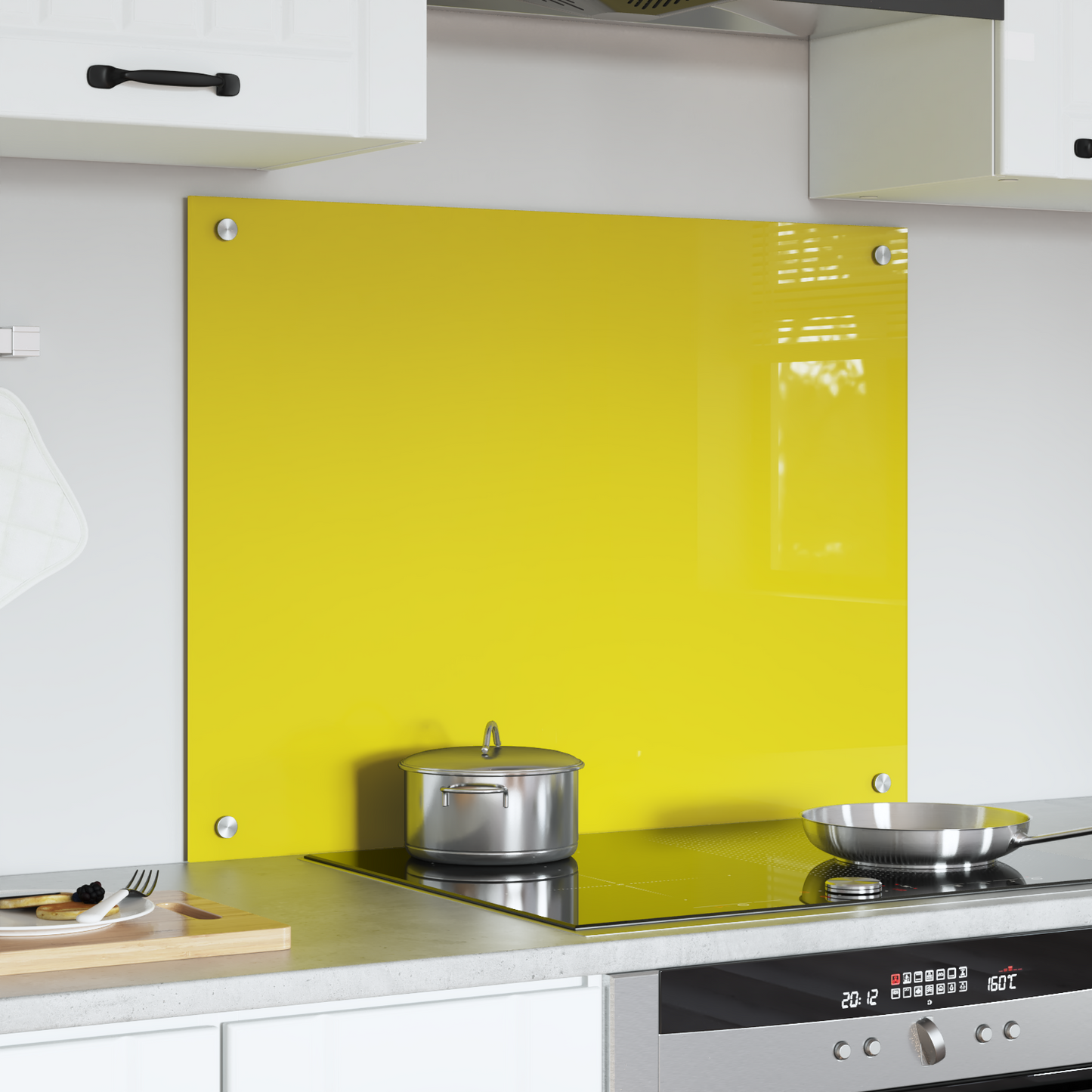 Küchenrückwand Gelb 80 x 60 x 0.6 cm Einscheibensicherheitsglas