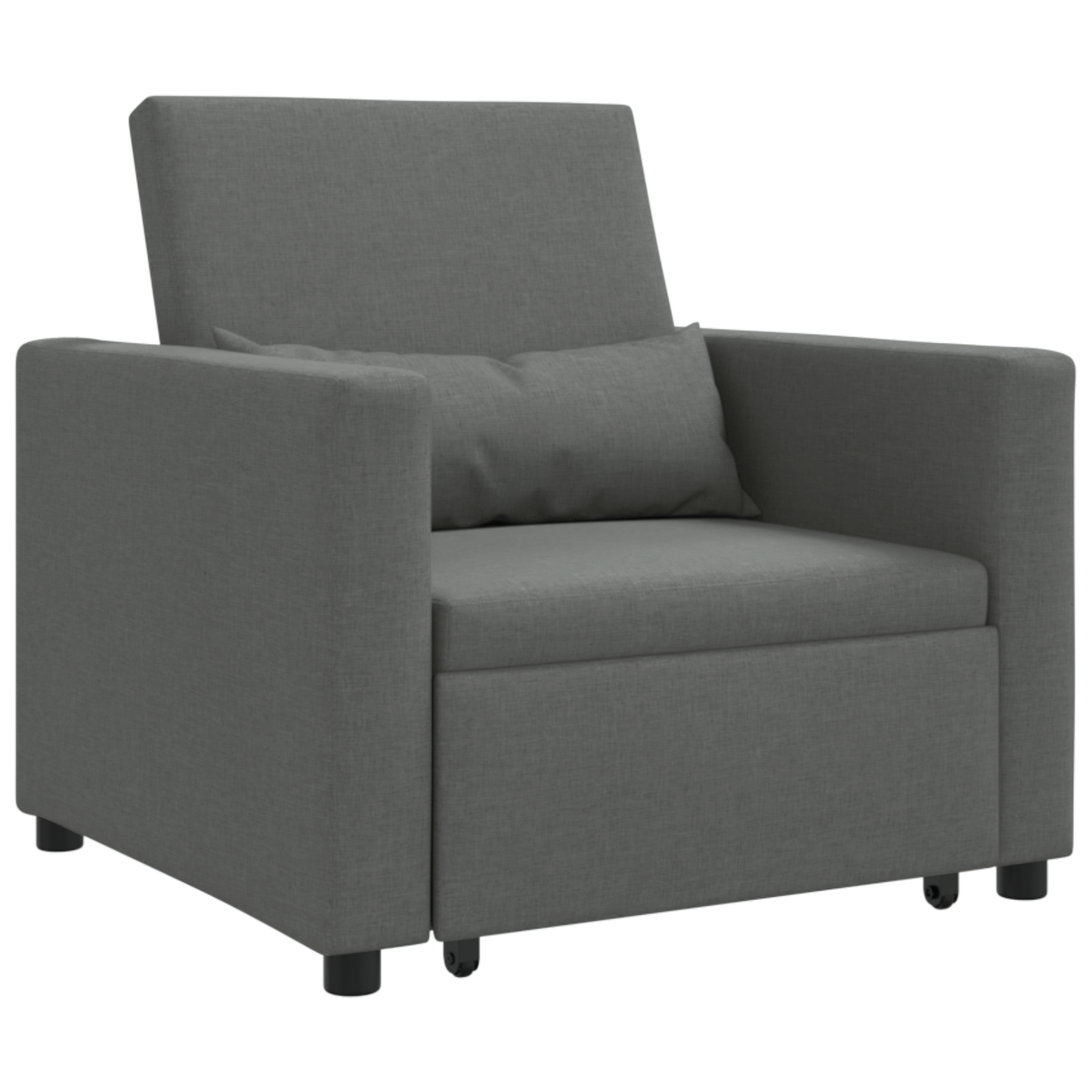 3-in-1 Einzelsofabett umwandelbar Dunkelgrau Stoff
