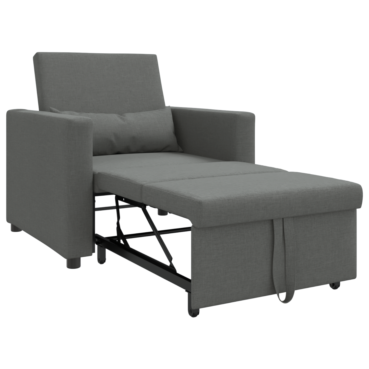 3-in-1 Einzelsofabett umwandelbar Dunkelgrau Stoff