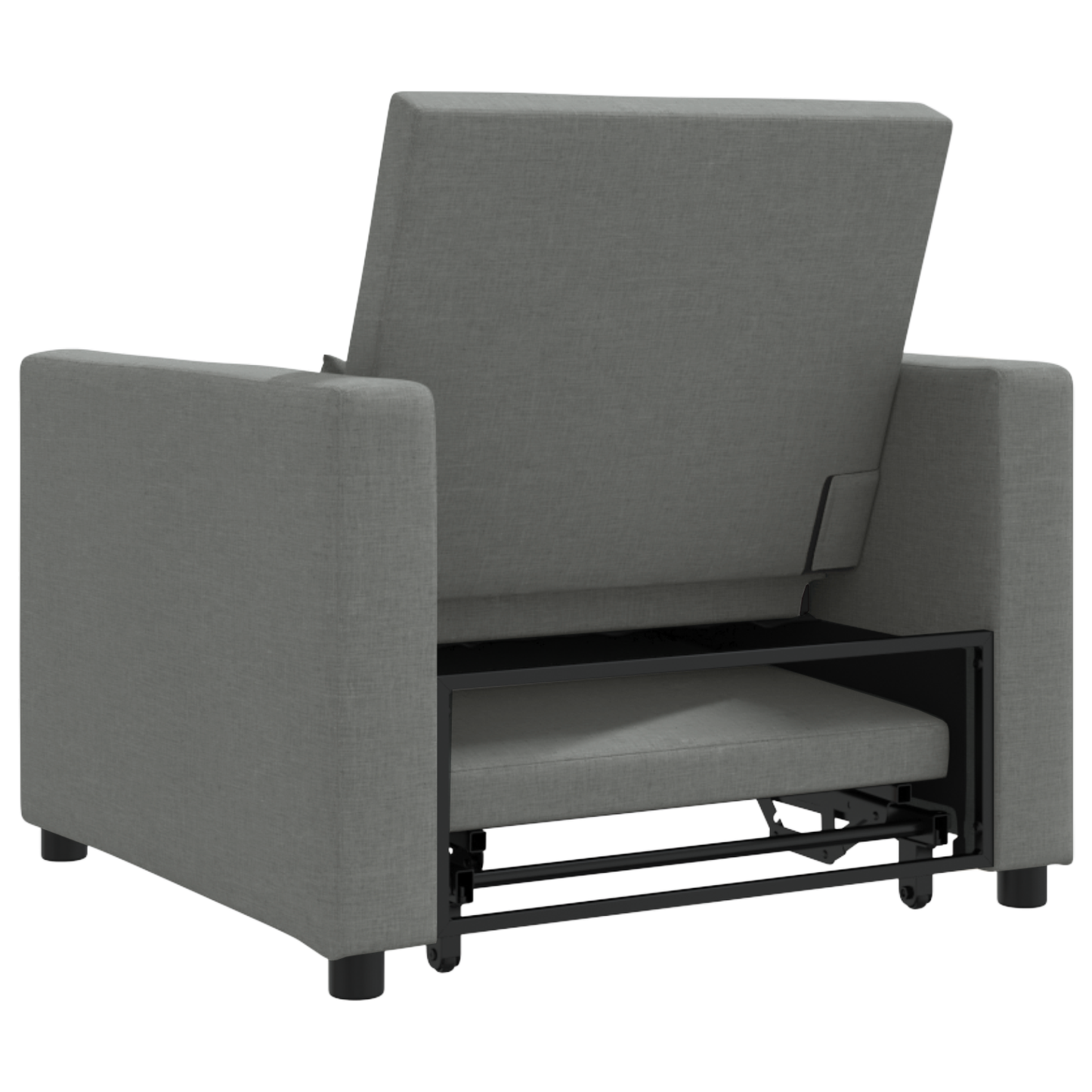 3-in-1 Einzelsofabett umwandelbar Dunkelgrau Stoff