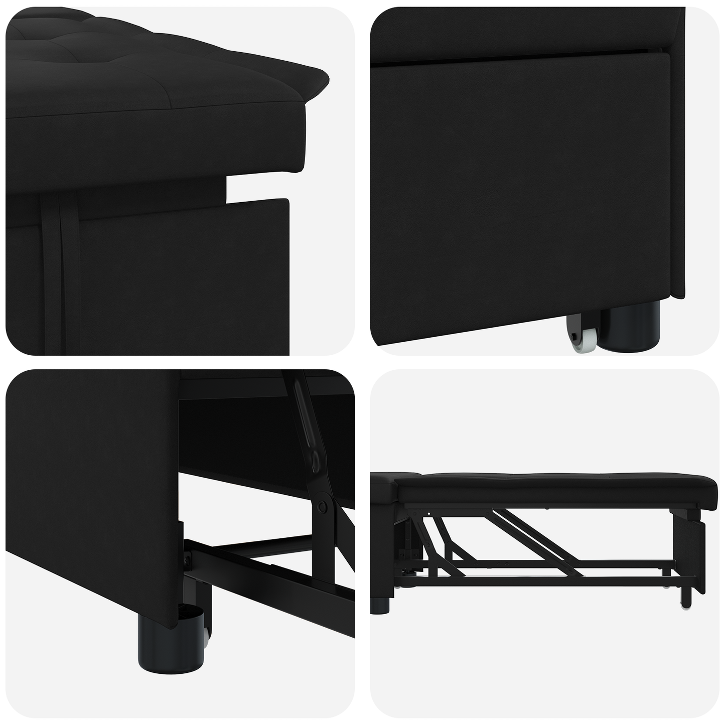 Schlafsofa mit Kissen Schwarz 67 x 194 x 82 cm Sperrholz
