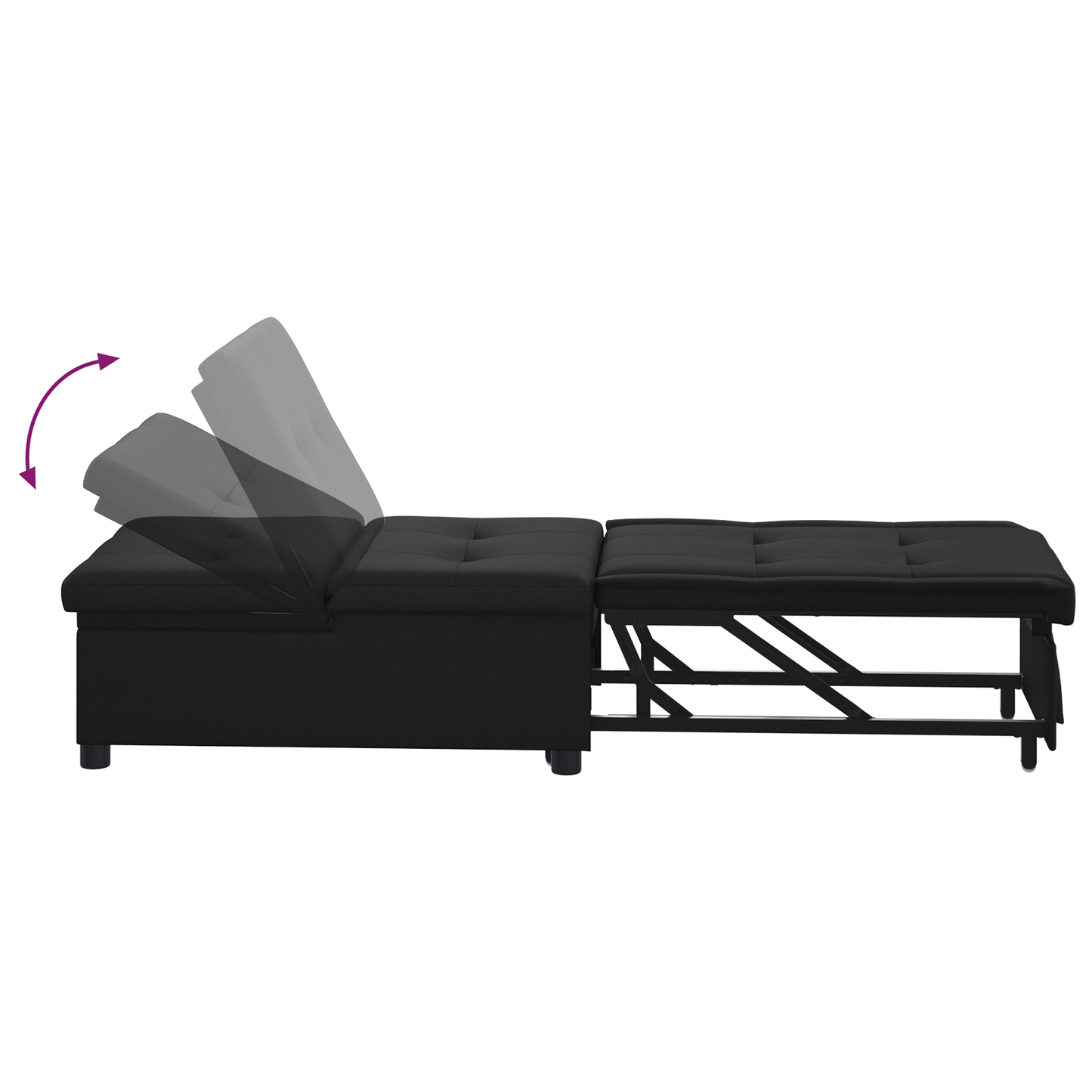 Schlafsofa mit Kissen Schwarz 67 x 194 x 82 cm Sperrholz