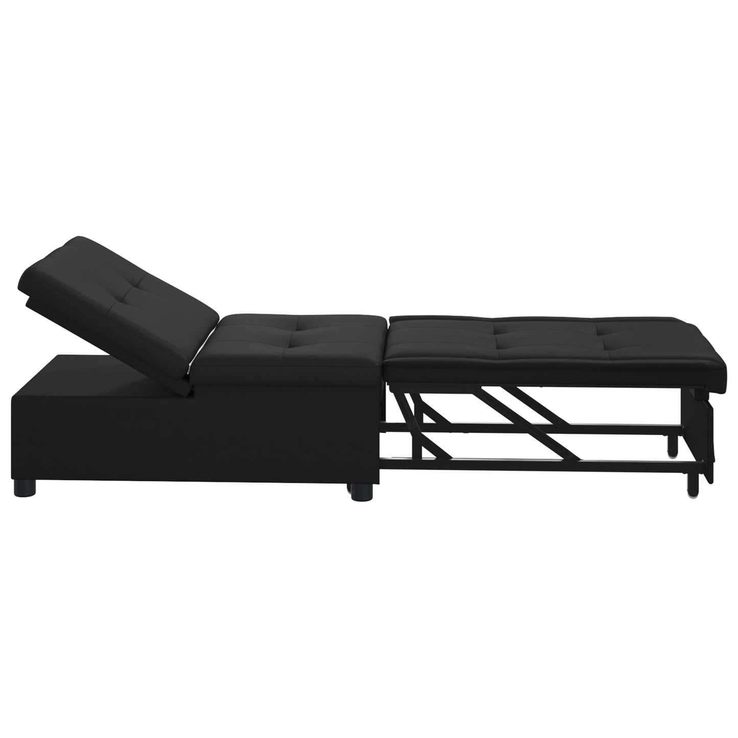 Schlafsofa mit Kissen Schwarz 67 x 194 x 82 cm Sperrholz