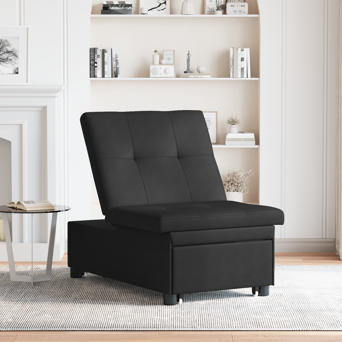Schlafsofa mit Kissen Schwarz 67 x 194 x 82 cm Sperrholz
