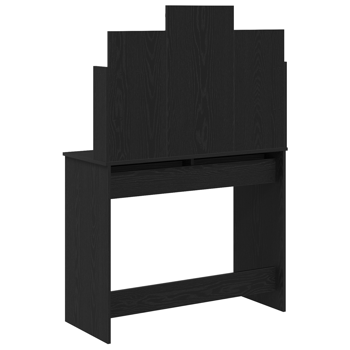 Schminktisch mit Regal Schwarz Eichen-Optik 96 x 40 x 142 cm