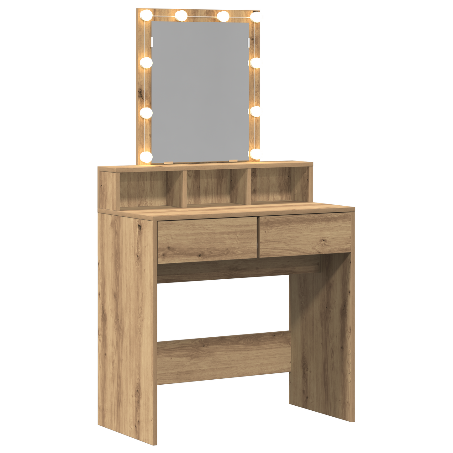 Schminktisch mit Regal Eiche handwerklich 80 x 41 x 144,5 cm