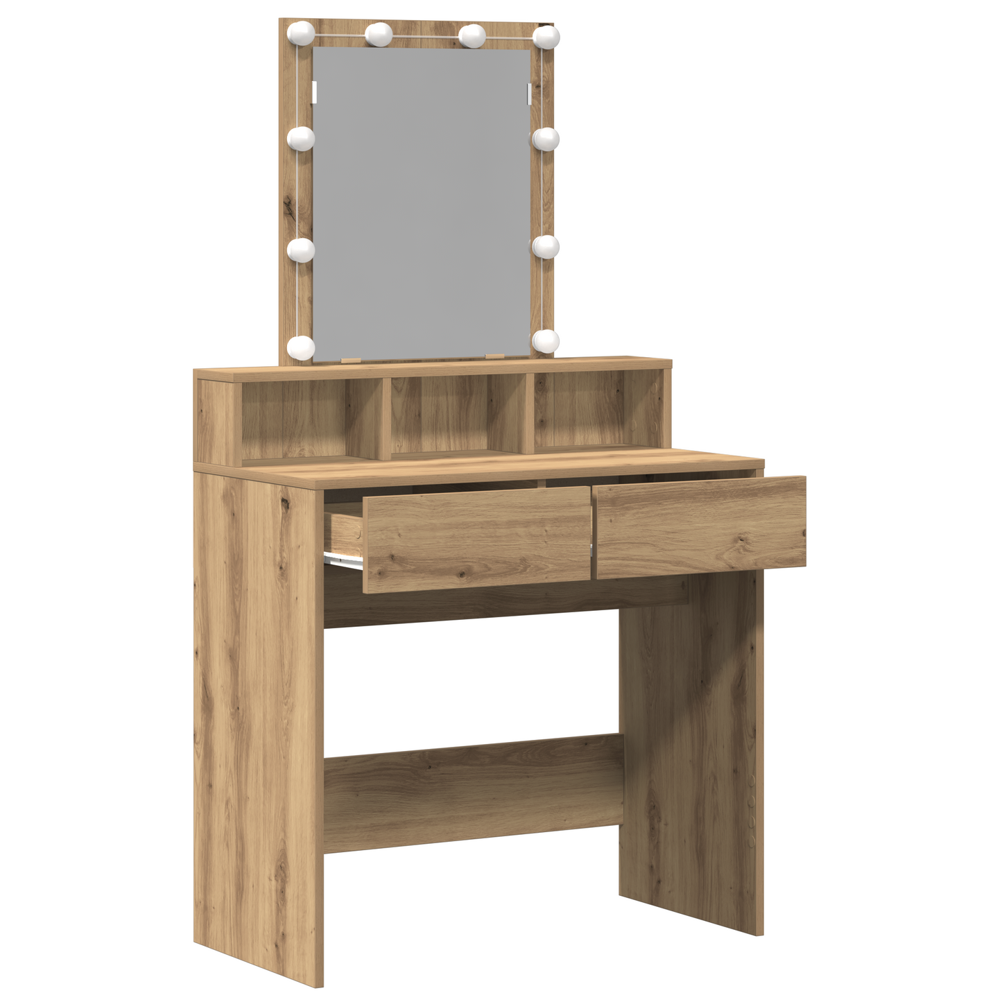 Schminktisch mit Regal Eiche handwerklich 80 x 41 x 144,5 cm