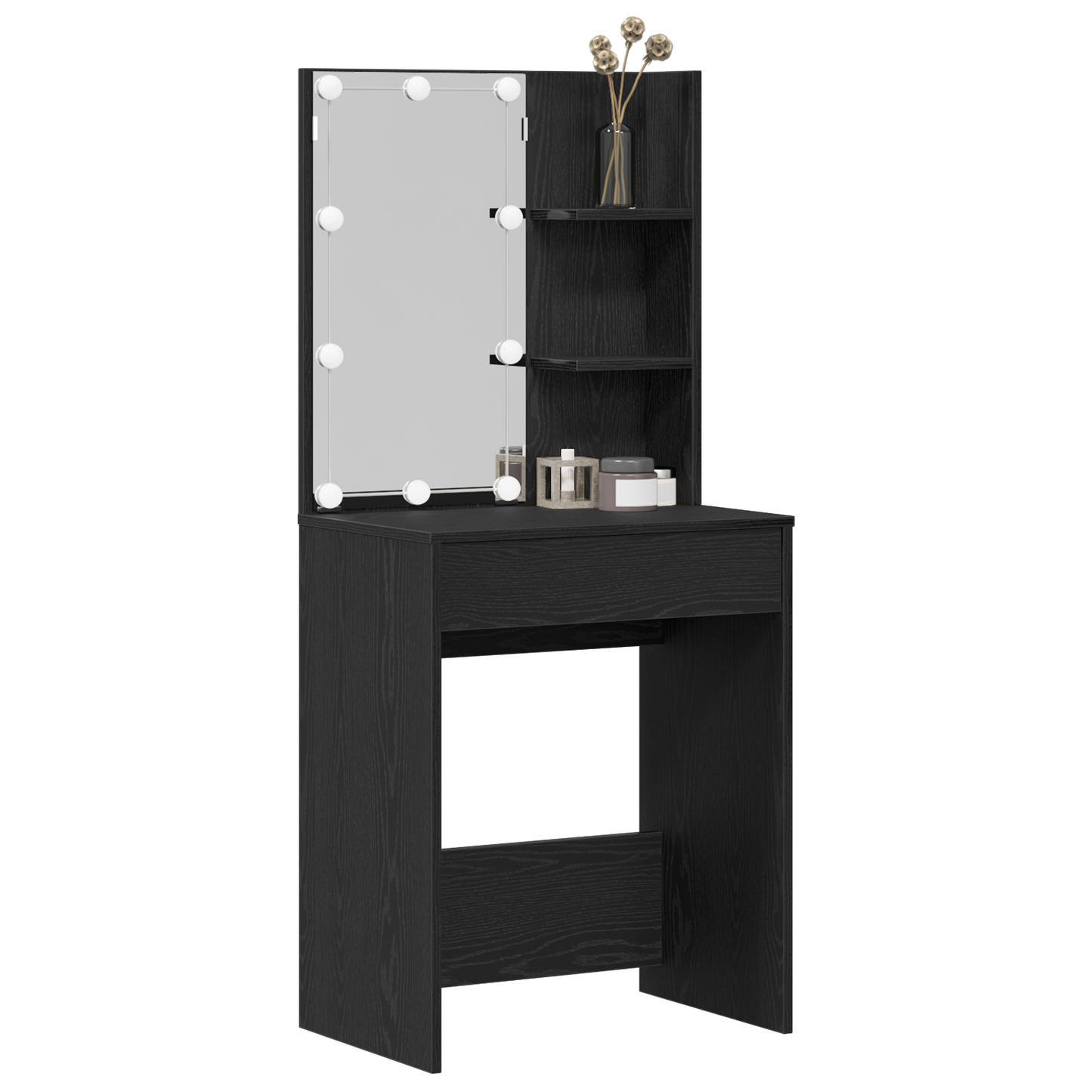 Schminktisch Schwarze Eiche 60 x 40 x 140 cm Holzwerkstoff