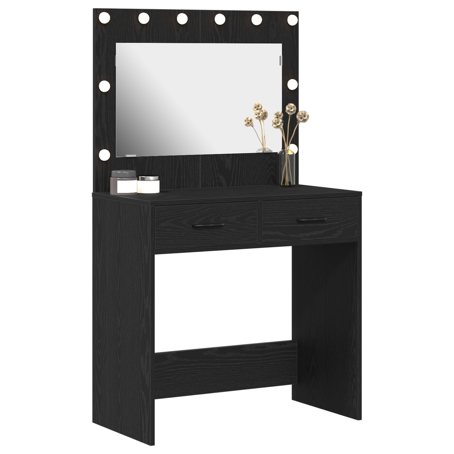 Schminktisch Schwarze Eiche 78,5 x 41 x 135 cm Holzwerkstoff