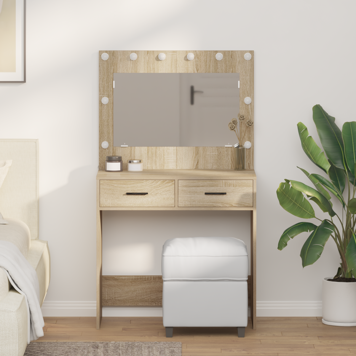 Schminktisch Sonoma Eiche 78,5 x 41 x 135 cm Holzwerkstoff