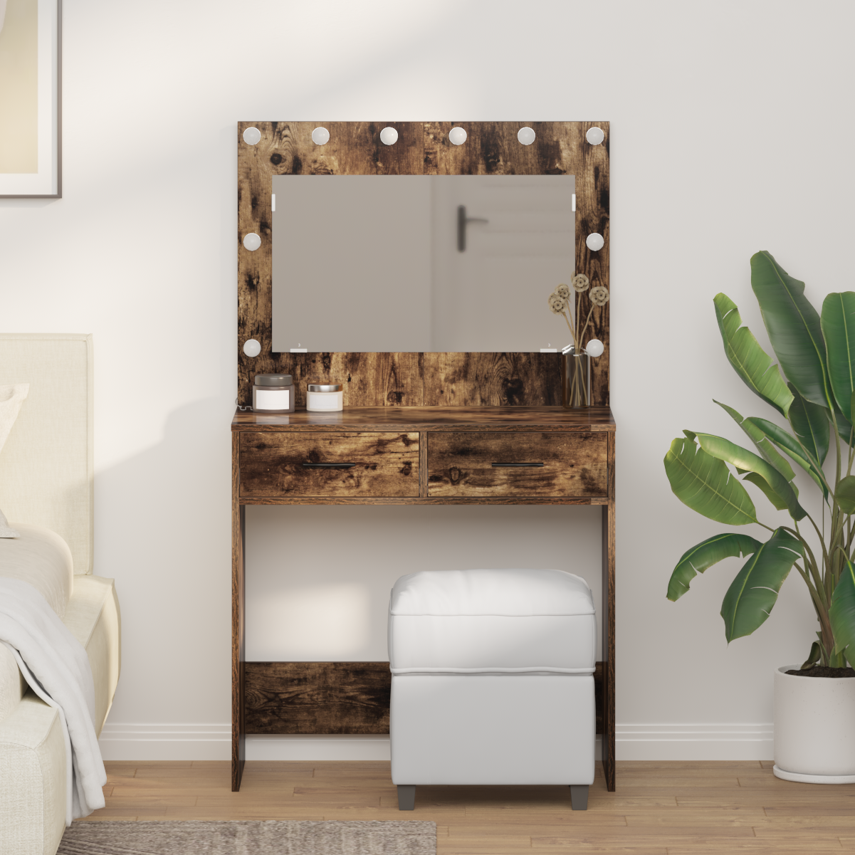 Schminktisch Geräucherte Eiche 78,5 x 41 x 135 cm Holzwerkstoff