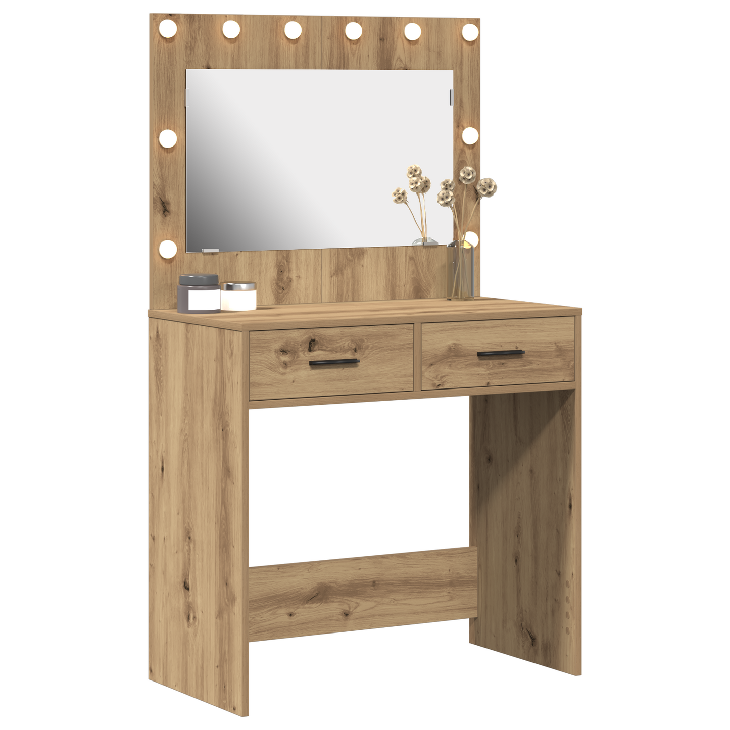 Schminktisch mit Speicher Eiche handwerklich 78,5 x 41 x 135 cm