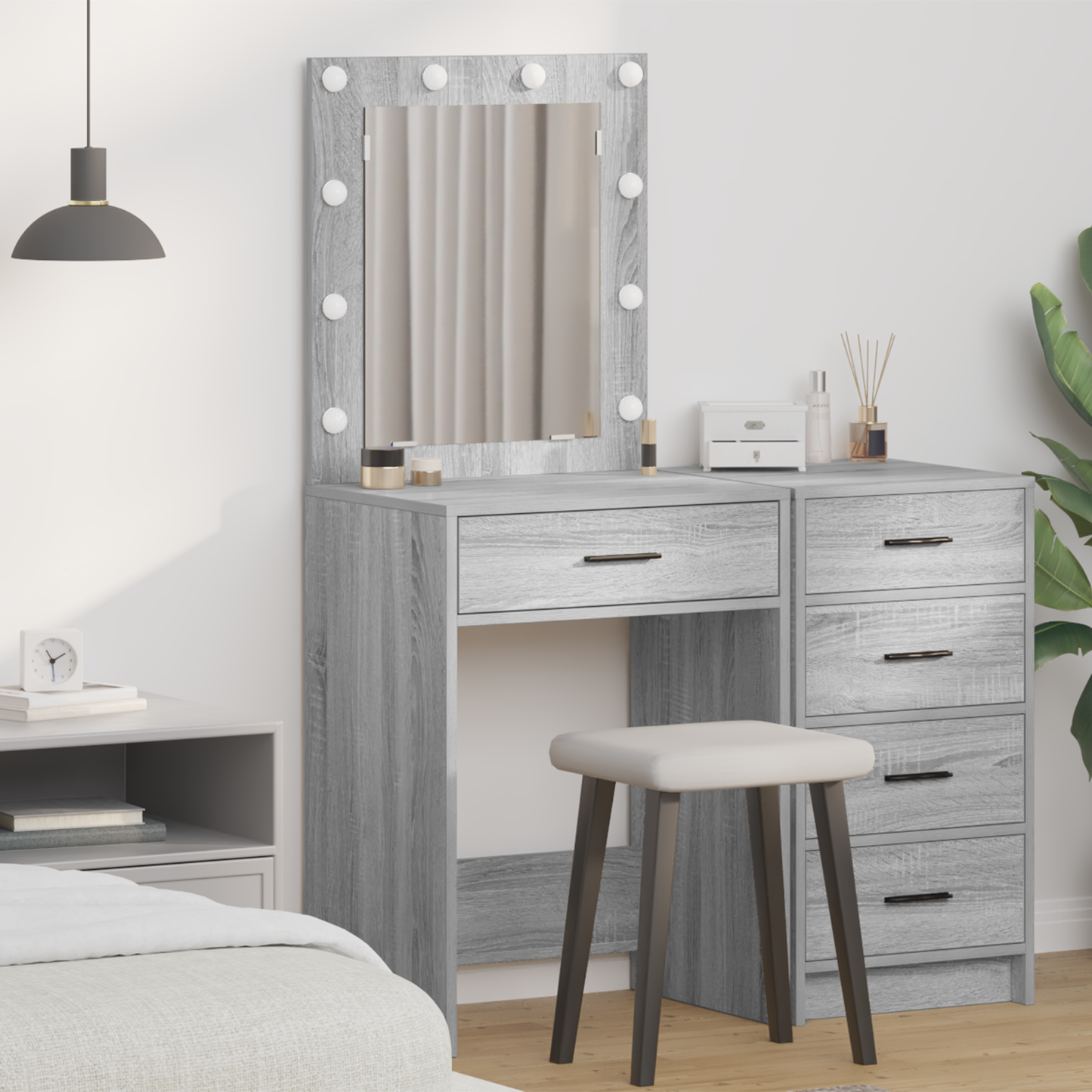Schminktisch Graues Sonoma 50 x 41 x 135 cm Holzwerkstoff