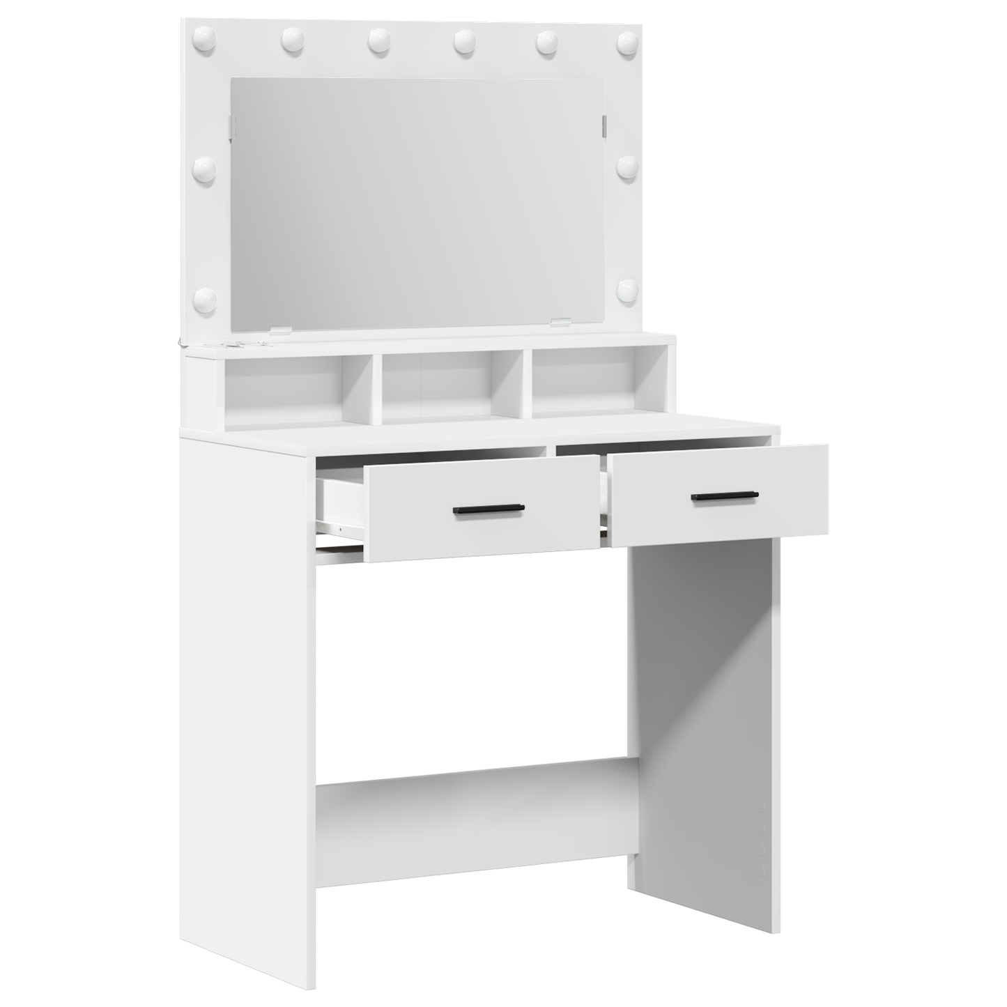 Schminktisch mit Schubladen Weiß 79 x 41 x 135 cm Holzwerkstoff