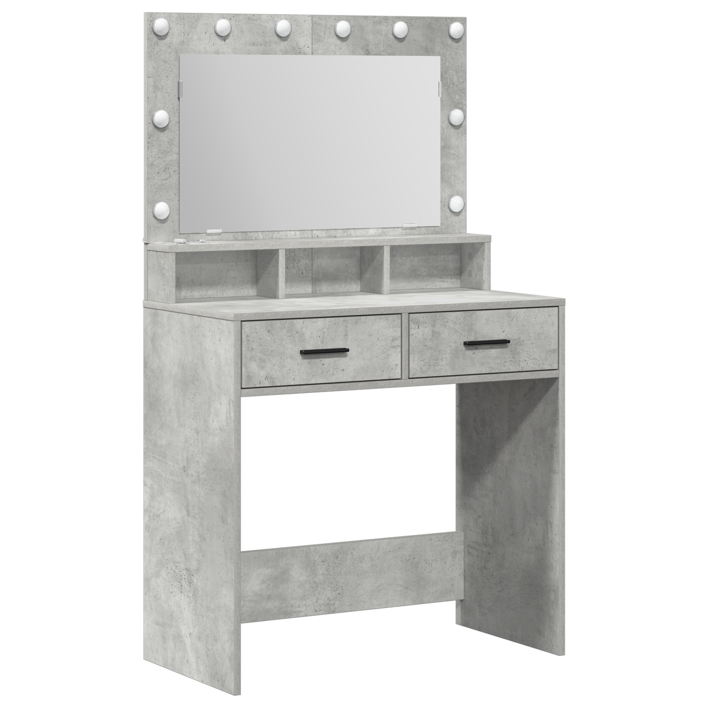 Schminktisch mit Regal Betongrau 79 x 41 x 135 cm Holzwerkstoff