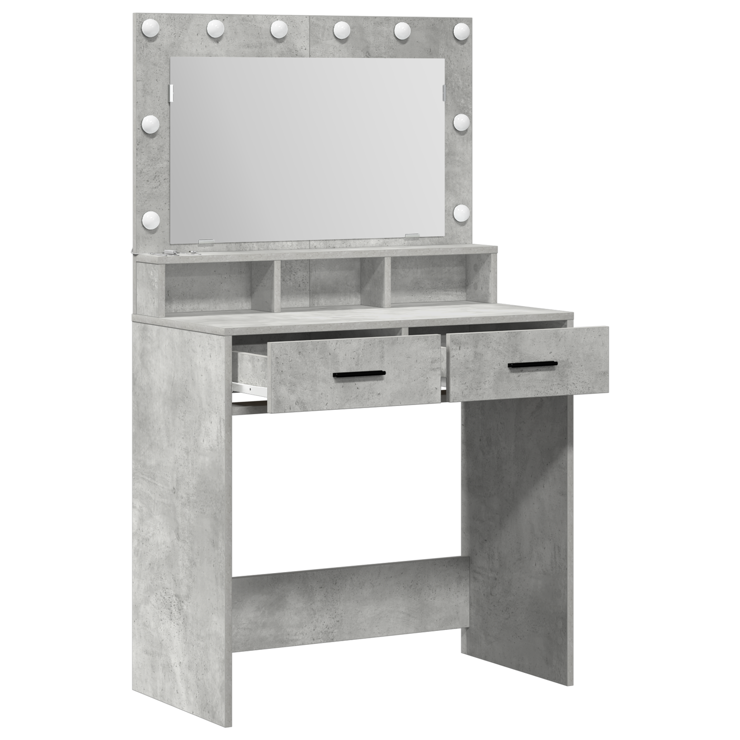 Schminktisch mit Regal Betongrau 79 x 41 x 135 cm Holzwerkstoff