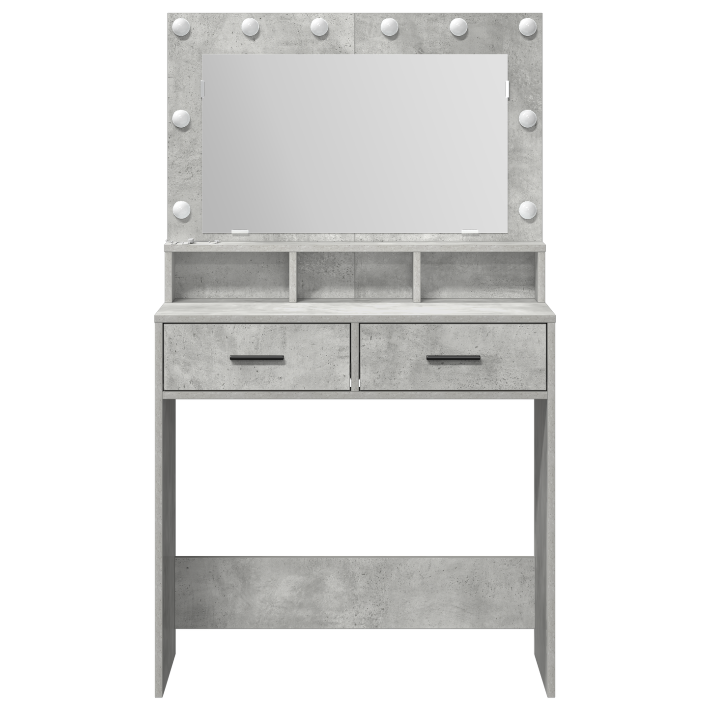 Schminktisch mit Regal Betongrau 79 x 41 x 135 cm Holzwerkstoff