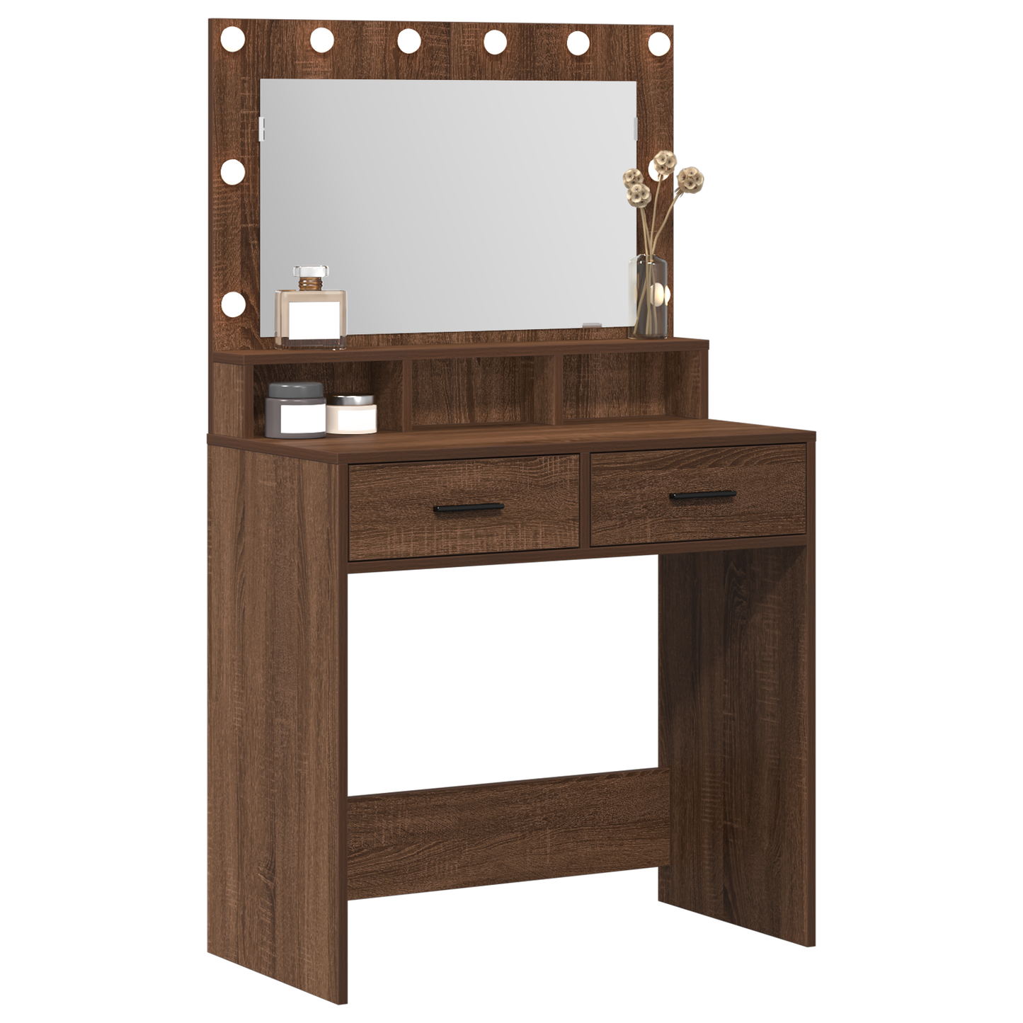 Schminktisch Braun Eichen-Optik 79 x 41 x 135 cm Holzwerkstoff