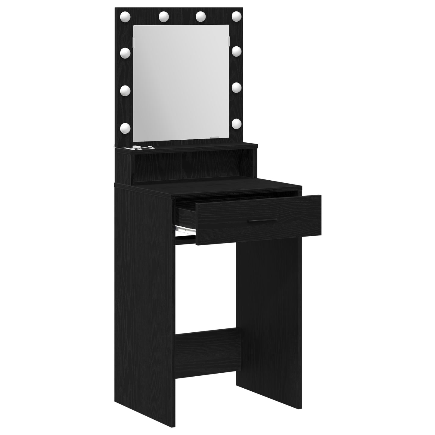 Schminktisch mit Regal Schwarz Eichen-Optik 50 x 41 x 135 cm