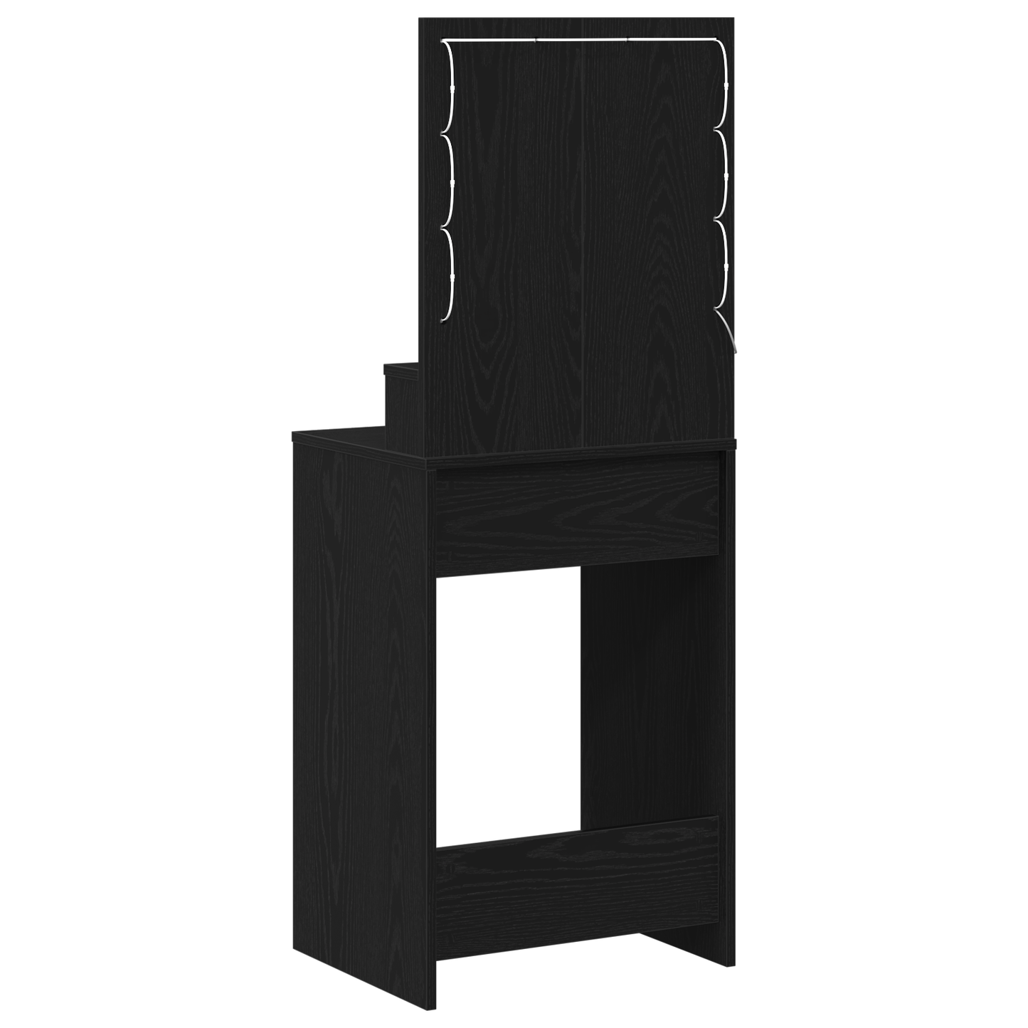 Schminktisch mit Regal Schwarz Eichen-Optik 50 x 41 x 135 cm