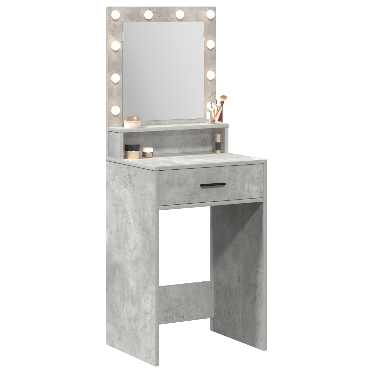 Schminktisch mit Regal Betongrau 50 x 41 x 135 cm Holzwerkstoff