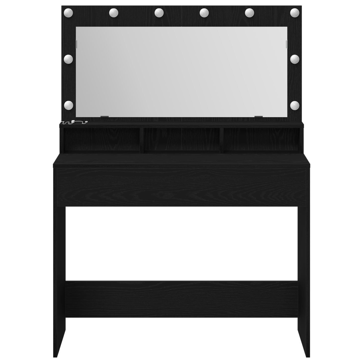Schminktisch mit Regal Schwarz Eichen-Optik 100 x 41 x 135 cm