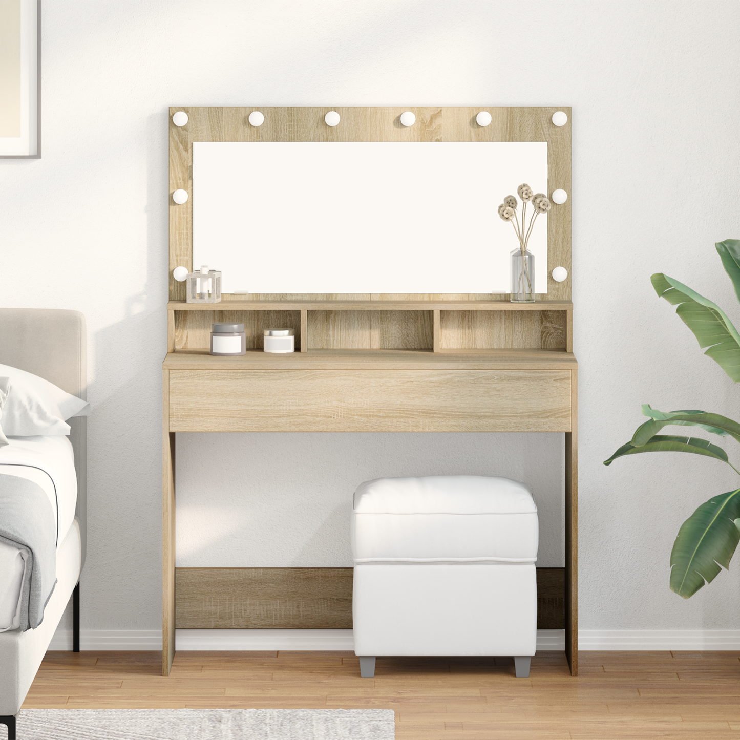 Schminktisch Sonoma-Eiche 100 x 41 x 135 cm Holzwerkstoff