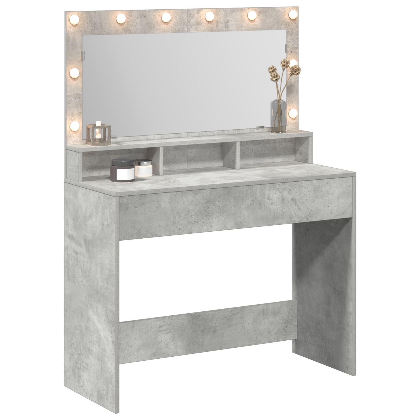 Schminktisch Betongrau 100 x 41 x 135 cm Holzwerkstoff