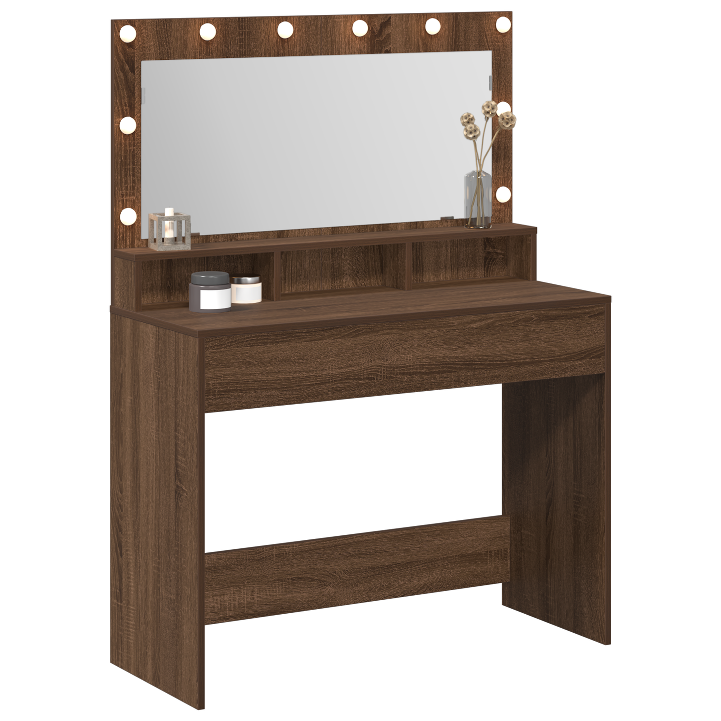 Schminktisch Braun Eichen-Optik 100 x 41 x 135 cm Holzwerkstoff