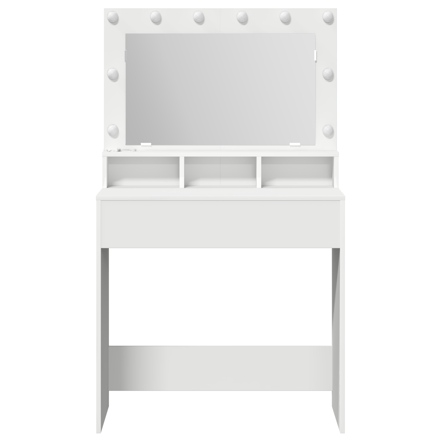 Schminktisch mit Regal Weiß 79 x 41 x 135 cm Holzwerkstoff