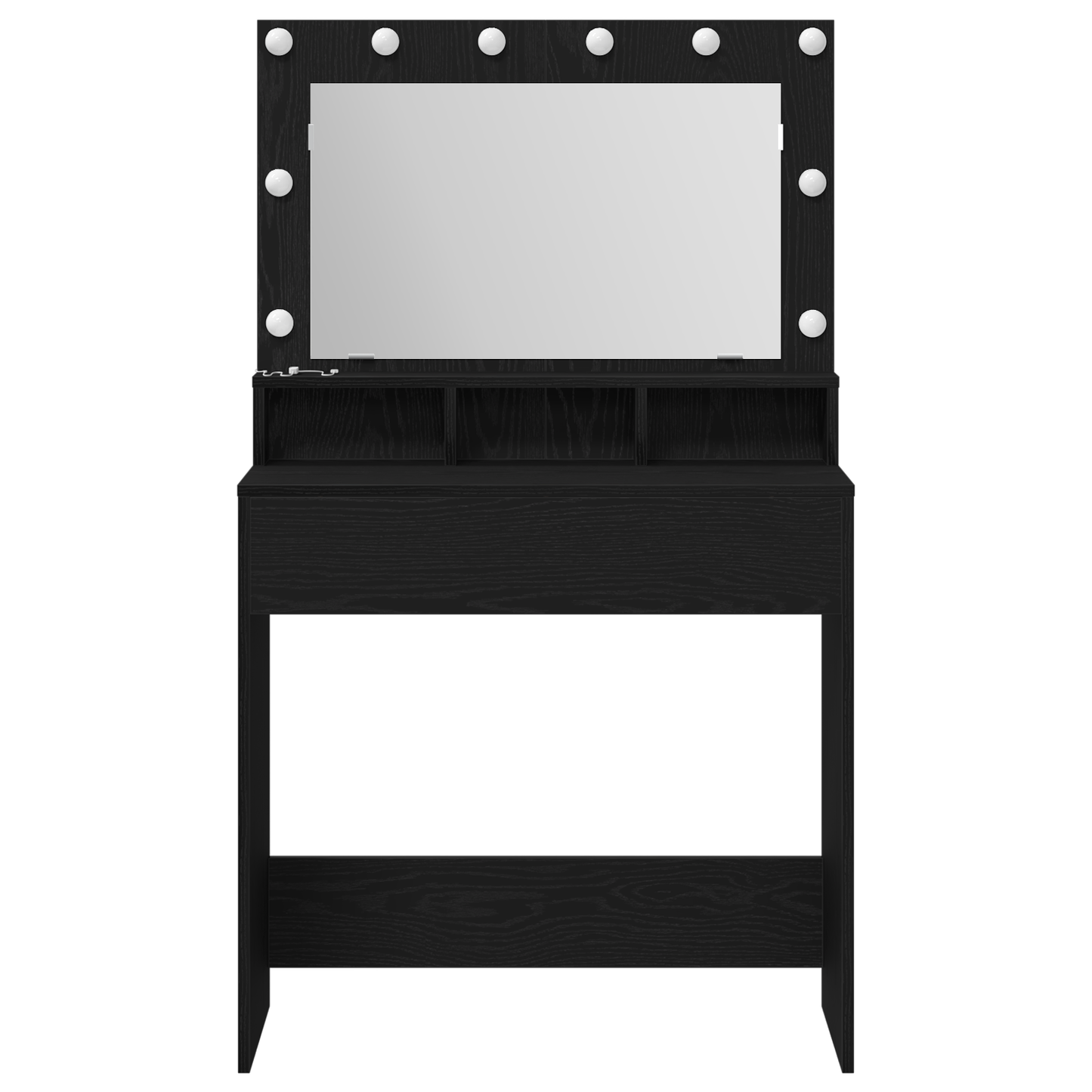 Schminktisch mit Regal Schwarz Eichen-Optik 79 x 41 x 135 cm