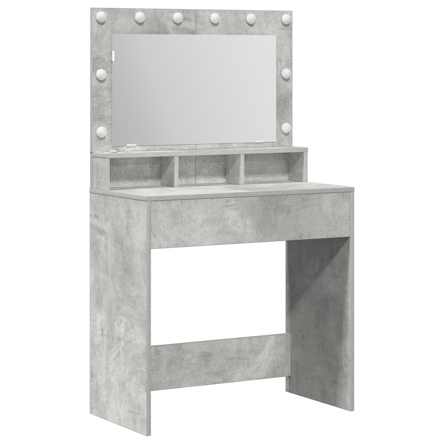 Schminktisch mit Regal Betongrau 79 x 41 x 135 cm Holzwerkstoff
