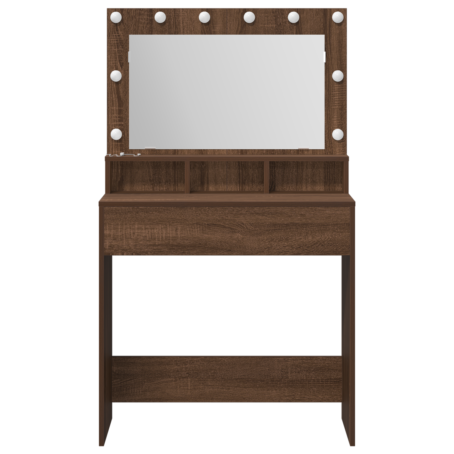 Schminktisch Braun Eichen-Optik 79 x 41 x 135 cm Holzwerkstoff