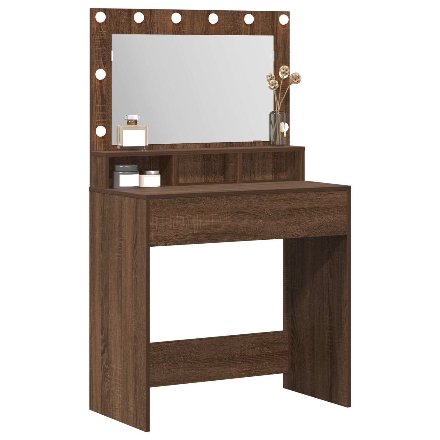 Schminktisch Braun Eichen-Optik 79 x 41 x 135 cm Holzwerkstoff