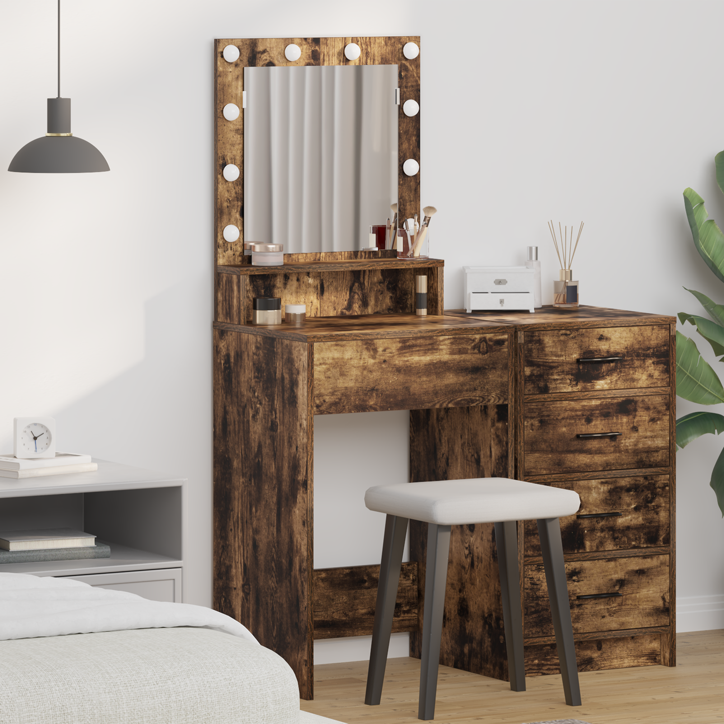 Schminktisch Geräucherte Eiche 50 x 41 x 135 cm Holzwerkstoff