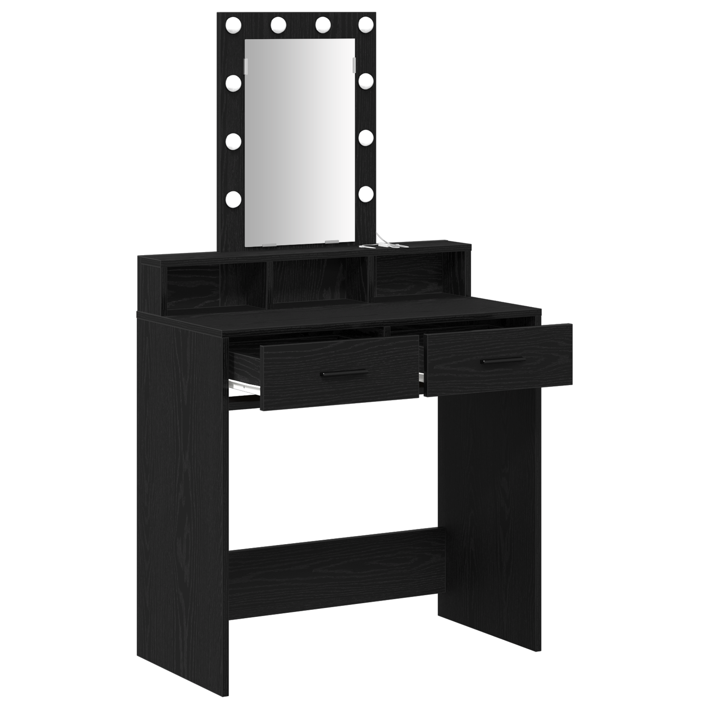Schminktisch mit Spiegel Schwarz 79 x 41 x 140 cm Holzwerkstoff