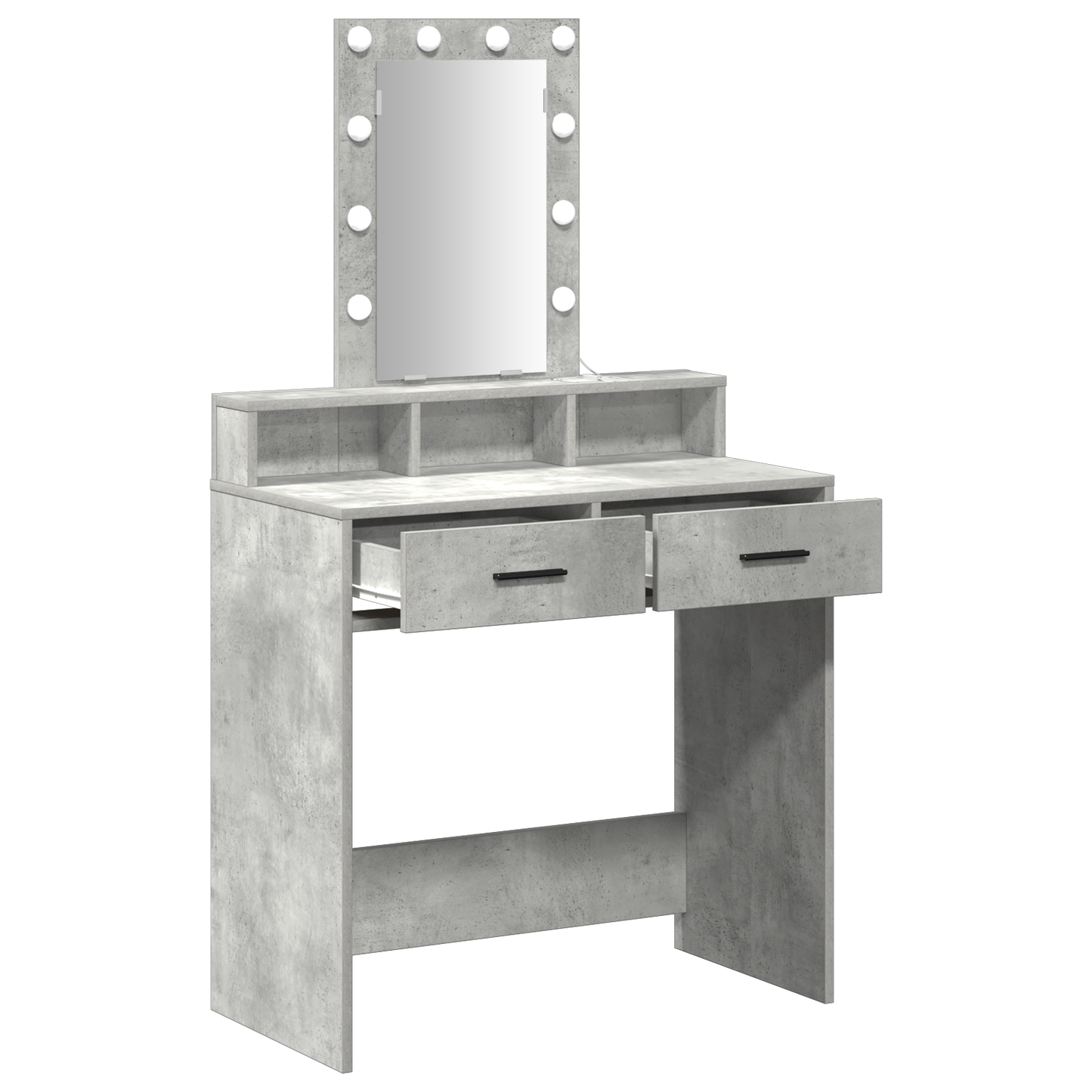 Schminktisch mit Schubladen Grau 79 x 41 x 140 cm Holzwerkstoff