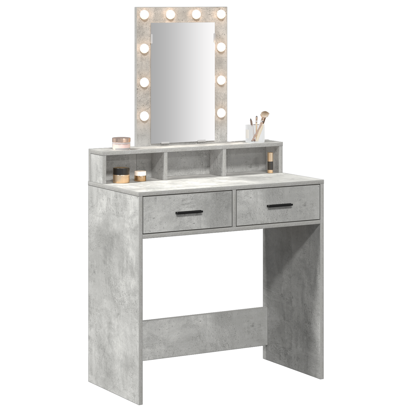 Schminktisch mit Schubladen Grau 79 x 41 x 140 cm Holzwerkstoff
