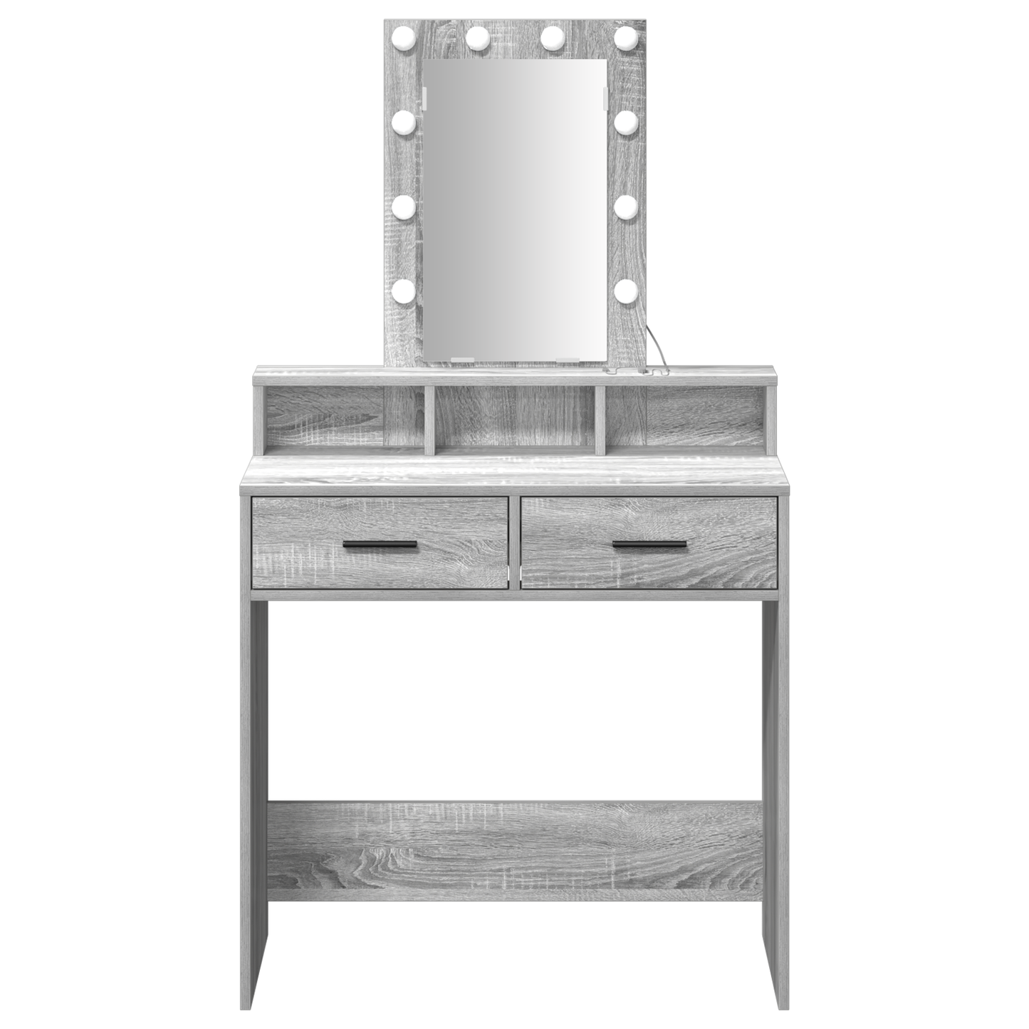 Schminktisch mit Schubladen Grau 79 x 41 x 140 cm Holzwerkstoff