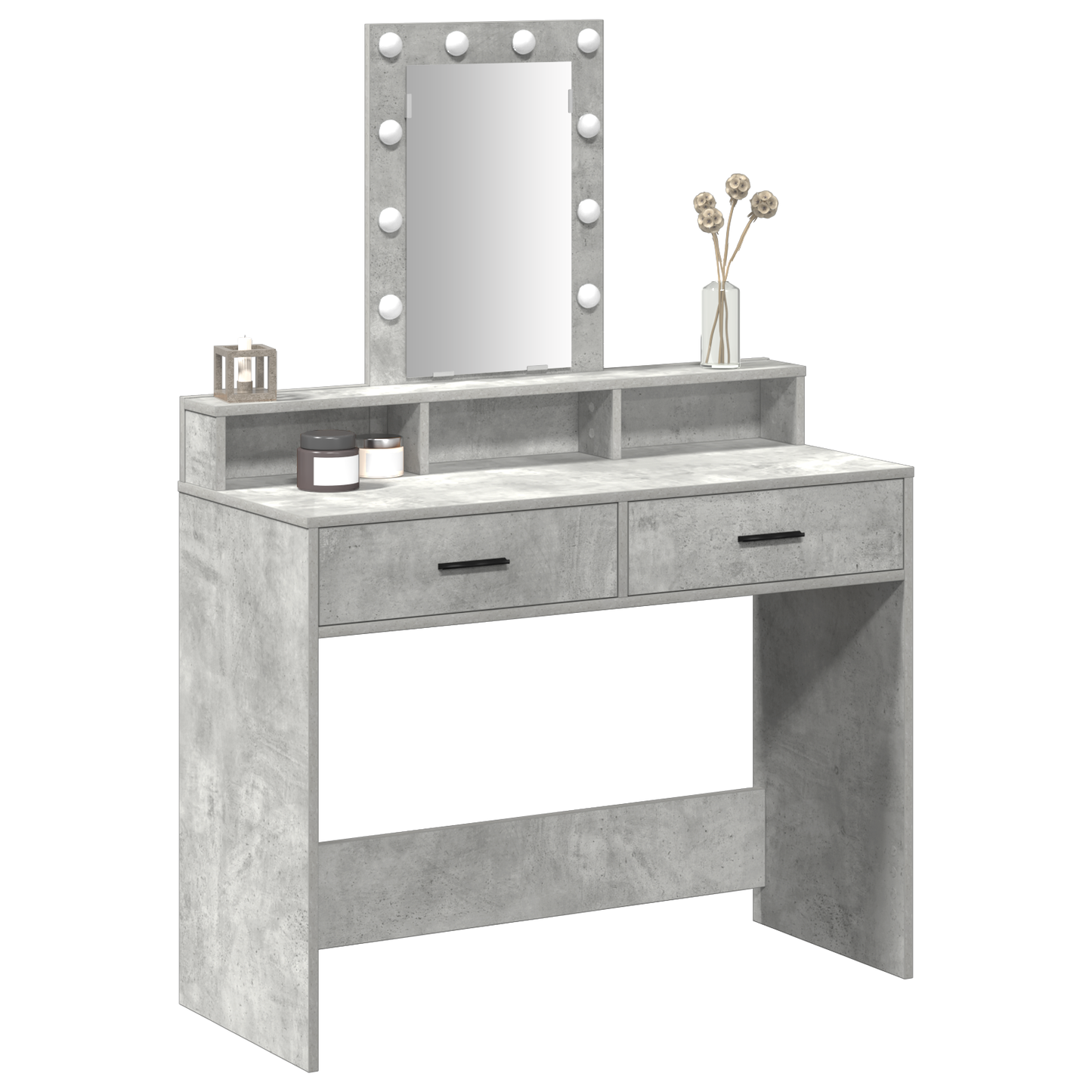 Schminktisch mit Speicher Grau 100 x 41 x 140 cm Holzwerkstoff