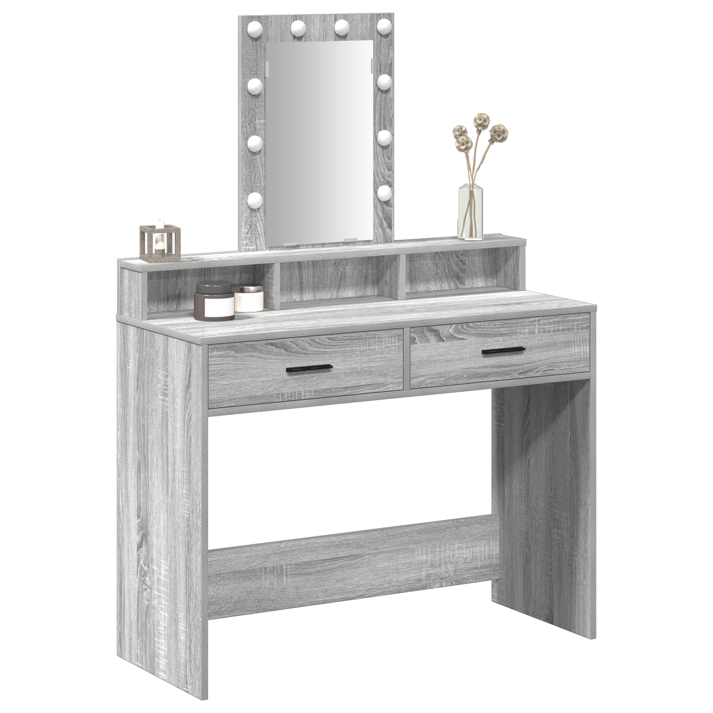 Schminktisch mit Speicher Grau 100 x 41 x 140 cm Holzwerkstoff