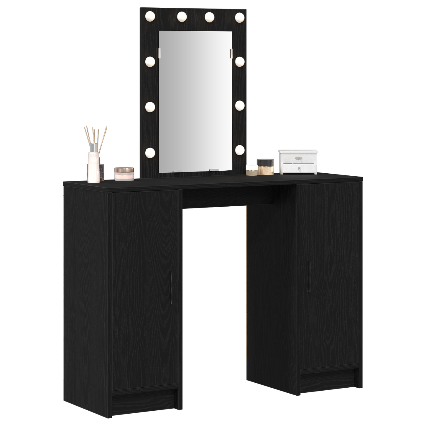 Schminktisch mit Tür Schwarz 102 x 33 x 135 cm Holzwerkstoff