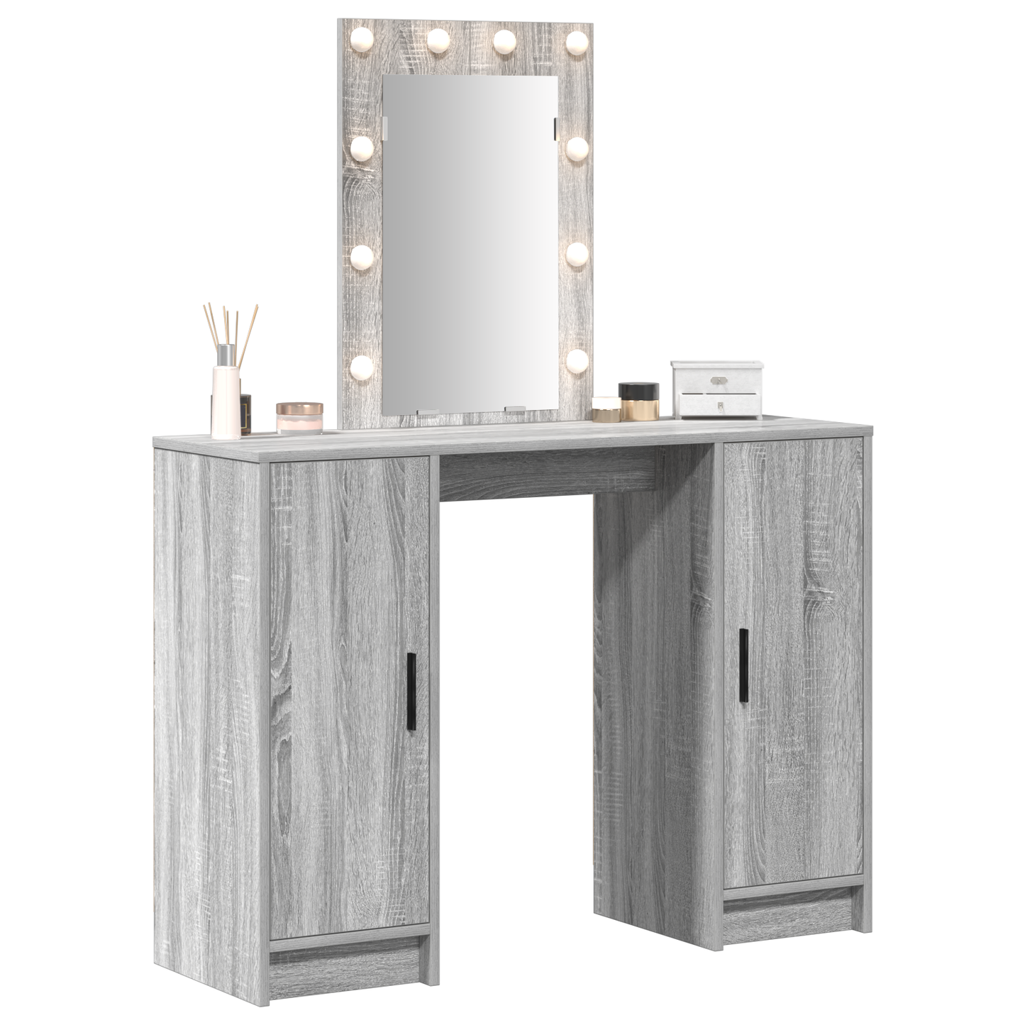 Schminktisch mit Speicher Grau 102 x 33 x 135 cm Holzwerkstoff