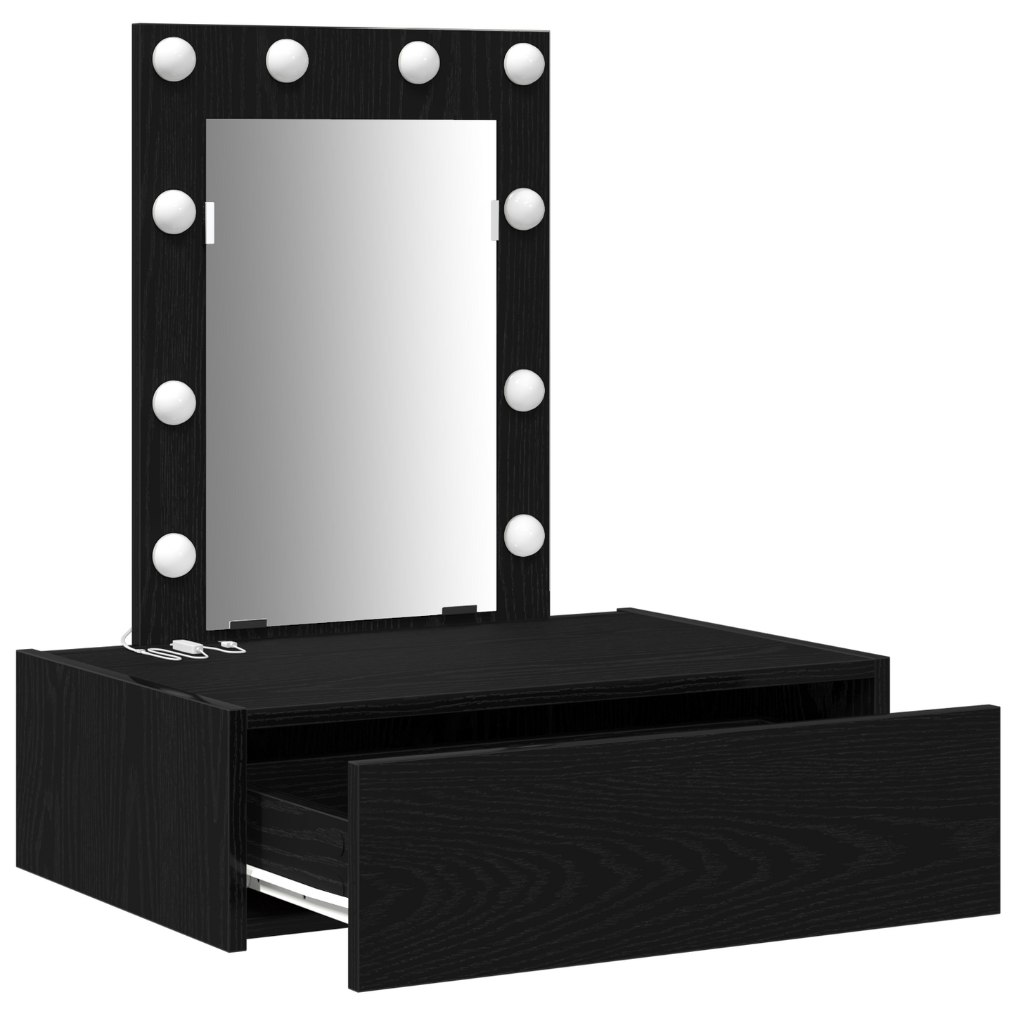 Schminktisch mit Speicher Schwarz 60 x 40 x 70 cm Holzwerkstoff